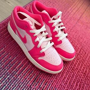 Nike Women’s Low-Top air Jordans Sneakers in Hot Pink and Light Pink